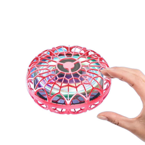 BOMPOW UFO Flying Ball Toys Mini Orb Drone Flying Spinners Drone Home Game, Magic Gyration Orb Ball, Cool Stuff Gift Hand Controlled Ball Christmas Birthday Gift Red