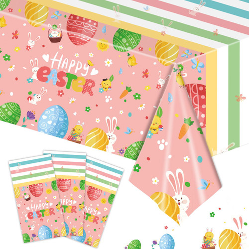 PATYDEST 3 Pack Easter Tablecloth Rectangle Happy Easter Table Cloths 54x108 Inch Bunny Eggs Vinyl Tablecloths Disposable Plastic Table Cover Spring Tablecloth for Dining Home Easter Party Decor PATYDEST 3 Pack Easter Tablecloth Rectangle Happy Easter Table Cloths 54x108 Inch Bunny Eggs Vinyl Tablecloths Disposable Plastic Table Cover Spring Tablecloth for Dining Home Easter Party Decor