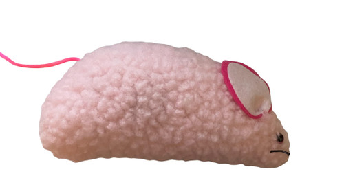 Vo-Toys Perty n Pink Fleece Mouse 8in Cat Toy
