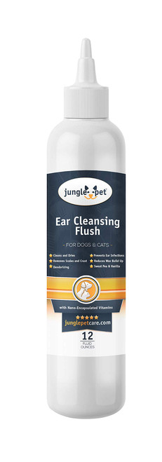 Jungle Pet Dog Ear Cleaner Dog Ear Wash for Dogs and Cats - Deodorizing Dog Ear Cleaner Solution for Dirt, Wax and Odor - Sweet Pea Vanilla Dog and Cat Ear Cleaner for Dogs - 12 oz Jungle Pet Dog Ear Cleaner Dog Ear Wash for Dogs and Cats - Deodorizing Dog Ear Cleaner Solution for Dirt, Wax and Odor - Sweet Pea Vanilla Dog and Cat Ear Cleaner for Dogs - 12 oz