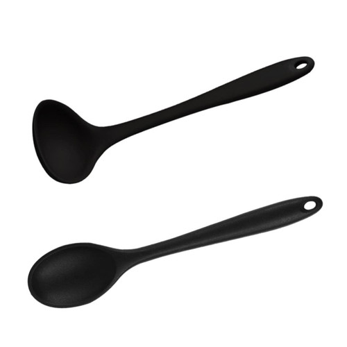 VOSAREA 2 Pcs Silicone Spoon Serving Ladle Cooking Spoons Cooking Ladle Silicone Soup Ladle Japanese Soup Ladle Dinner Spoon Noodle Spoon Serving Spoons Japanese Spoon Rice Food