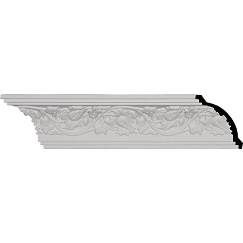 3 7/8"H x 4"P x 5 5/8"F x 94 1/2"L, (8" Repeat), Rose Crown Moulding