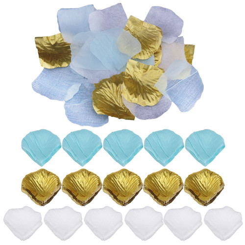 Mewutal 1600 Pieces Artificial Rose Petals Fake Petals Romantic Silk Flower Decoration for Wedding Party Dating Marriage Proposal Valentines Day (Gold+Blue+White) Mewutal 1600 Pieces Artificial Rose Petals Fake Petals Romantic Silk Flower Decoration for Wedding Party Dating Marriage Proposal Valentines Day (Gold+Blue+White)