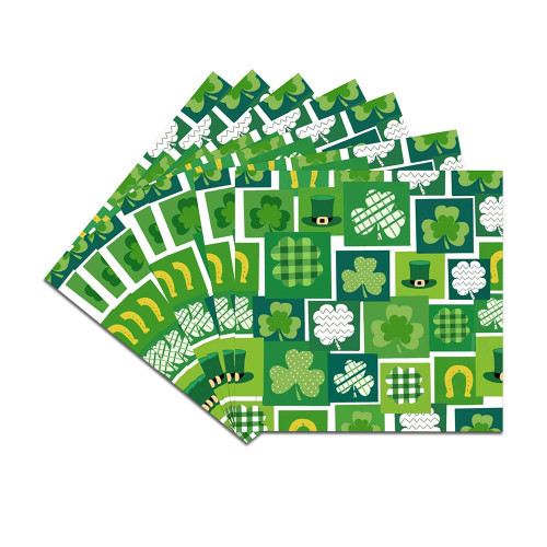 St. Patrick's Day Napkins Happy St. Patrick's Day Party Decorations Hat Shamrock Paper Napkins St. Patrick's Day Dinner Hand Towels for Home Party Decor Dining Tableware Supplie