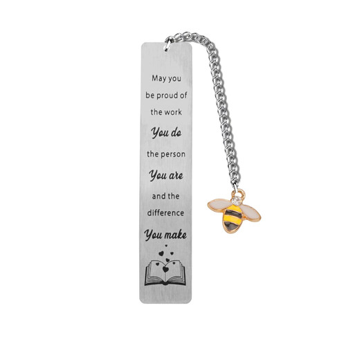 CAIRIAC Bee Bookmark, Bee Bookmarks for Women, Best Teacher Gifts for Women Men Teachers' Day, Bulk for Book Lover Favorite Teacher Graduation Retirement Christmas Valentines Birthday Gift Idea (1PCS)