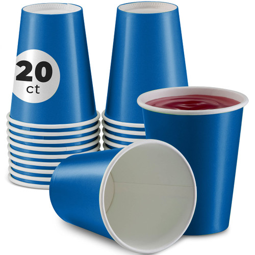 SparkSettings Disposable Paper Cups, 9 oz. Royal Blue Paper Coffee Cups, Strong and Sturdy Coffee Disposable Cups for Party, Wedding, Christmas, Halloween Hot Cups, Pack of 50