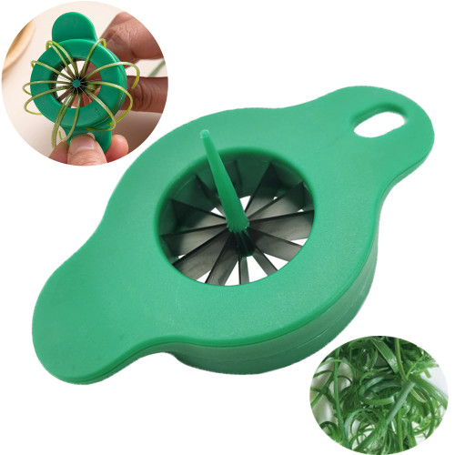 PWireless Plum Blossom Scallion Silk Knife Kitchen green onion shredder|Green Onion cutter |Onion Cutter Graters|Shred Silk Knife Vegetable Chopper Slicer Kitchen Tools(Green)