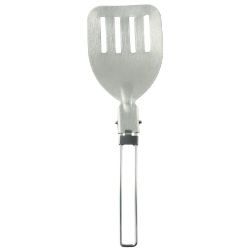 gifthub Stainless Steel Mini Portable Camping Spatula with Folding Handle, Metal Spatula Picnic Portable Food Spoon for Traveling Cooking Hiking BBQ