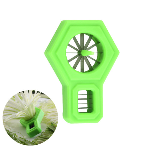 Little Syohe Green Onion Shredder Slicer Blooming Onion Cutter Stainless Steel Onion Cutter Graters Shred Silk Knife Vegetable Chopper Slicer, Kitchen Tools(Green)