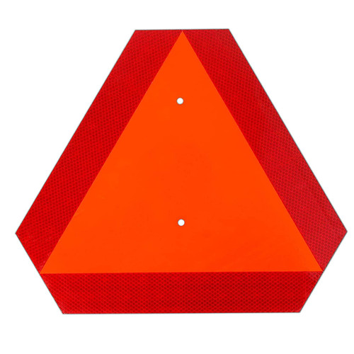Slow Moving Vehicle Sign Plastic Safety Triangle Road Sign with Reflective,14"x16" Up to 7 Years Outdoor for Golf Cart Tractor UTV