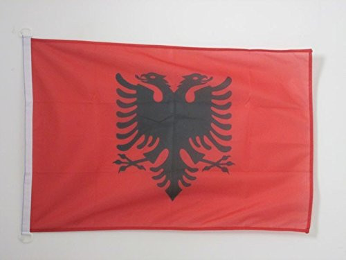 AZ FLAG Albania Flag 3' x 5' External Use - Albanian Flags 90 x 150 cm - Banner 3x5 ft Knitted Polyester with Rings