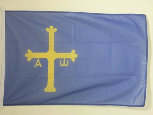 AZ FLAG Asturias Flag 3' x 5' External Use - Spanish Region of Principado de Asturias Flags 90 x 150 cm - Banner 3x5 ft Knitted Polyester with Rings