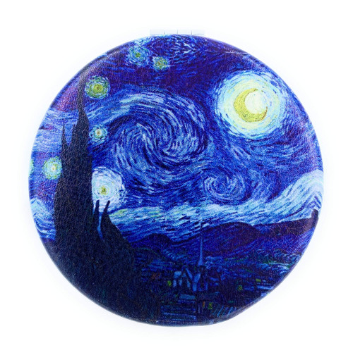 Aeisage Compact Mirror Small Travel Mirror Purse Mirror Pocket Mirror Starry Night Van Gogh Post Impressionist Art Artistic Gifts for Women, Diameter 2.75 inch x 0.4 inch Thickness