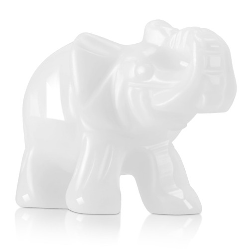 SSAKUGGI White Jade Elephant Figurines 1PC Hand Carved Crystal Elephant Figurines Gemstone Elephant Statues White Jade Animal Carving for Home Decor 1.5 Inches SSAKUGGI White Jade Elephant Figurines 1PC Hand Carved Crystal Elephant Figurines Gemstone Elephant Statues White Jade Animal Carving for Home Decor 1.5 Inches