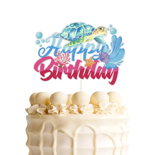 Colorful Glitter Sea Turtle Happy Birthday Cake Topper,Turtle Swimming Sea Creatures Cake Decor, Ocean Sea Themed for Baby Shower Kids Happy Birthday Party Decorations Colorful Glitter Sea Turtle Happy Birthday Cake Topper,Turtle Swimming Sea Creatures Cake Decor, Ocean Sea Themed for Baby Shower Kids Happy Birthday Party Decorations