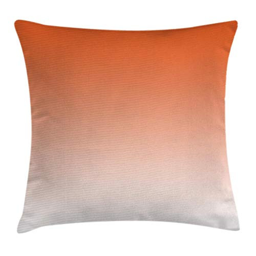 Ambesonne Ombre Throw Pillow Cushion Cover, Sunset in The Hot Desert Inspired Dusk Orange Ombre Digital Design Print Room Decorations, Decorative Square Accent Pillow Case, 20 X 20 Inches, Orange