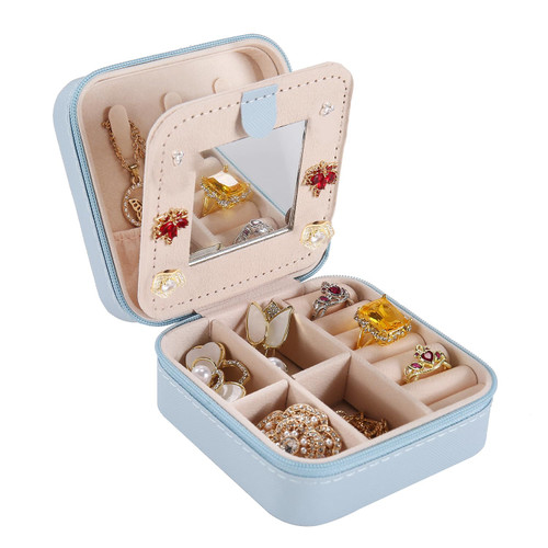 KElofoN Travel jewelry case Travel jewelry box Travel Jewelry Organizer Small Jewelry Organizer Box for Girls Women with Mirror (Sky blue) KElofoN Travel jewelry case Travel jewelry box Travel Jewelry Organizer Small Jewelry Organizer Box for Girls Women with Mirror (Sky blue)