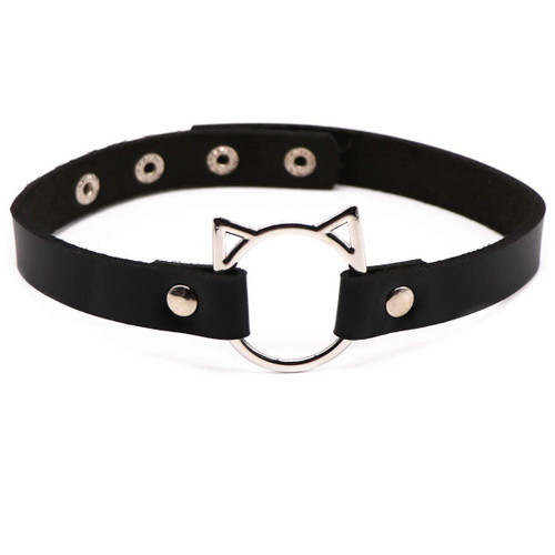 Outman Women PU Leather Punk Choker Necklace Goth Choker Collar Waist Belt Gothic (Black with Cat) Outman Women PU Leather Punk Choker Necklace Goth Choker Collar Waist Belt Gothic (Black with Cat)