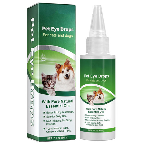 KODASW 60ml Pet Cats Eyes Drop Dogs Care Eye Cleaning Drops Pets Eyes Tear Stain Remover Dog Eye Health Care Grooming Liquid Liquid