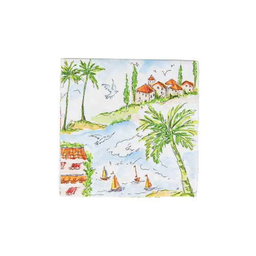 Caspari Mallorca Luncheon Napkins - 20 Per Package