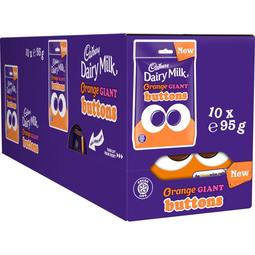 Cadbury Dairy Milk Orange Giant Buttons Chocolate Bag 110g Cadbury Dairy Milk Orange Giant Buttons Chocolate Bag 110g