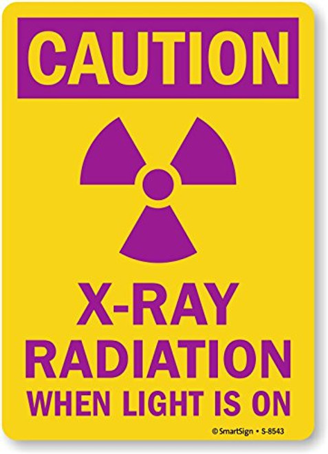 SmartSign "Caution: X-Ray Radiation when Light is On" with Graphic, Plastic Sign, 10" x 7"