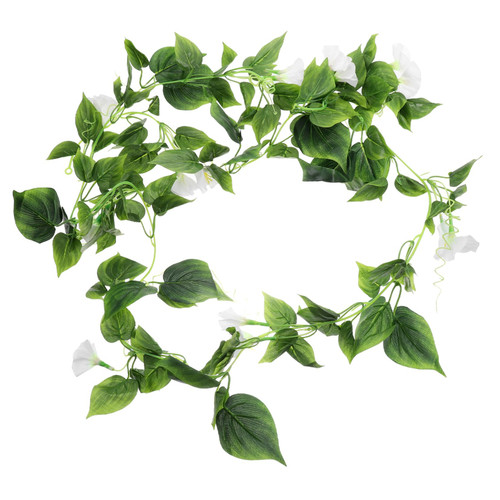 Ciieeo Yellow Artificial Vine Morning Glory Morning Glory Plants Artificial Vines Faux Vine Artificial Flowers Garland Artificial Garland Greenery Garden Decor Household White False Leaf