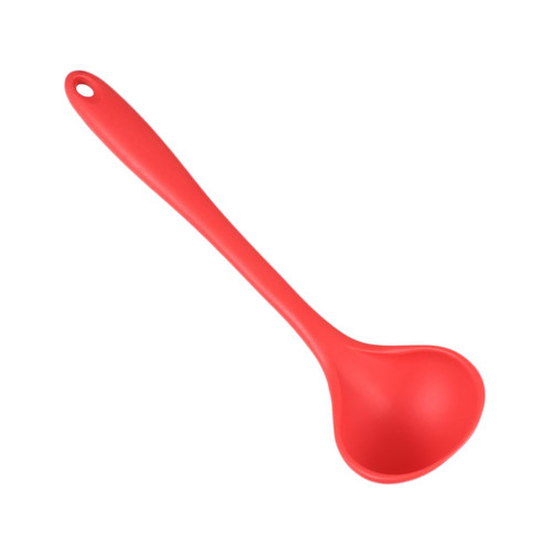 Zerodeko 1pc Soup Ladle Serving Spoon Ladle Hot Pot Ladle Deep Ladle Egg Beaters Kitchen Soup Ladle Rubber Ladle Spoon Drink Ladle Silicone Spoon Cooking Soup Ladle Red Cream