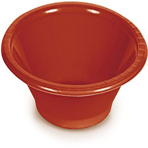 Creative Converting 20 Count Touch of Color Plastic Bowl, 12 oz, Brick