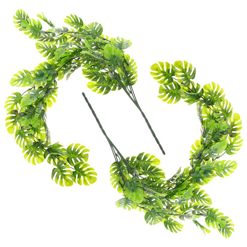 PRETYZOOM 2pcs Simulated Bamboo Leaf Rattan Artificial Plants Faux Plant Greenery Wreath Simulated Weeping Plants Hanging Vines Artificial Decor Decorative Tree Wedding Plastic