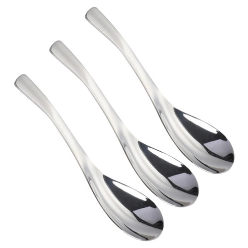 CIYODO 3pcs Stainless Steel Soup Spoon Stainless Steel Dinner Spoon Soup Spoons Kitchen Spoons Rice Spoon Korean Spoon Food Serving Spoon Chinese Spoons Palace Tea Spoon Dinner Party