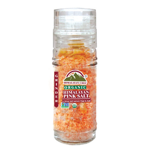 Himalayan Chef Himalayan Pink Salt & Organic Lemon Peel Refillable Glass Grinder