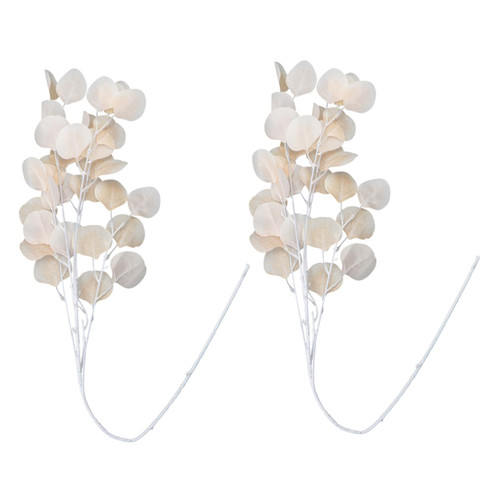 GOOHOCHY 2pcs Faux Dried Eucalyptus Garland Eucalyptus Leaf Spray Faux Eucalyptus Leaves Spray Floral Arrangement Stems Home Decor Imitation Plant Lifelike Branch Fruitless Wreath