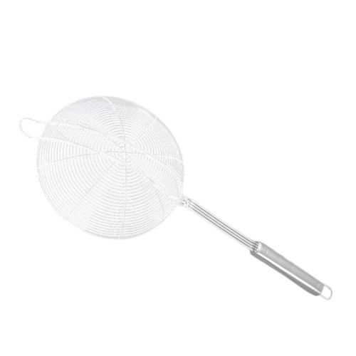 RUNROTOO Stainless Steel Colander Filter Strainer Fired Food Spoon Stainless Steel Pasta Spoon Colander Ladle Colander Spoon Skimmer Spoon Slotted Spoons for Cooking Spider Web Metal