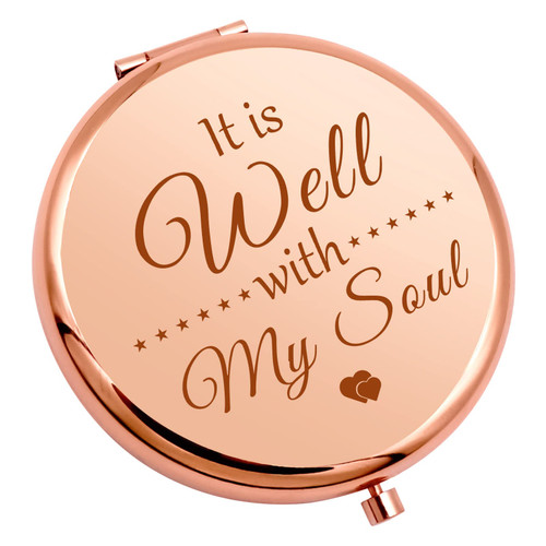 Religious Gifts Inspirational Gifts for Women Pocket Makeup Mirror Christian Gifts for Girl Bible Verse Gift Soul Gift Baptism Easter Prayer Birthday Gift for Goddaughter Friend Compact Makeup Mirror