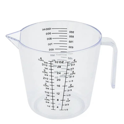 Plastic Measuring Cup, 4-Cup Capacity Stackable Clear Measuring Jug Graduated Liquid Cup for Cooking, Baking,Lab(32 OZ)