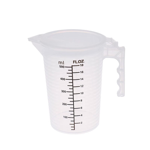 Typutomi Plastic Measuring Cup with Lid, Stackable Clear Measuring Jug Graduated Liquid Cup Resin Silicone Making Tool for Cooking, Baking,Lab(500ML)