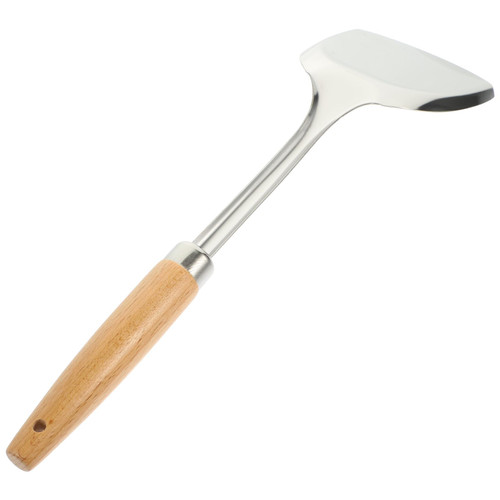 BESTOYARD Spatula Food Wok Stirrer Stainless Steel Wok Turner Non Stick Turners Wok Tool Chinese Wok Utensils Burger Flipper Wok Shovel Wok Chuan Wok Flipper Major Spoon Shovel Wood