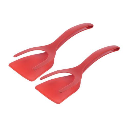 PartyKindom 2 in 1 Egg Spatula, 2pcs Grip and Flip Spatula Tongs Egg Flipper Tong Fried Egg Spatula Pancake Fish French Toast Omelet Making Spatula Tongs Kitchen Cooking Tool