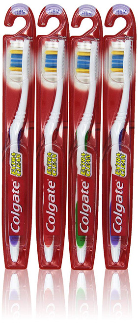 Colgate Extra Clean Toothbrush Full Head Firm #40, Brushes Hard (Pack of 12)