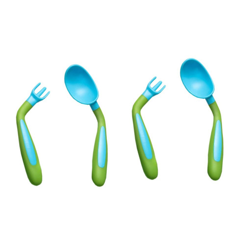 ERINGOGO 2 Sets Fork Spoon Eating Fork for Toddlers Kids Learning Tableware Training Tableware Baby Kit Baby Dinning Utensils Child Complementary Food Feeding Spoon Silicone