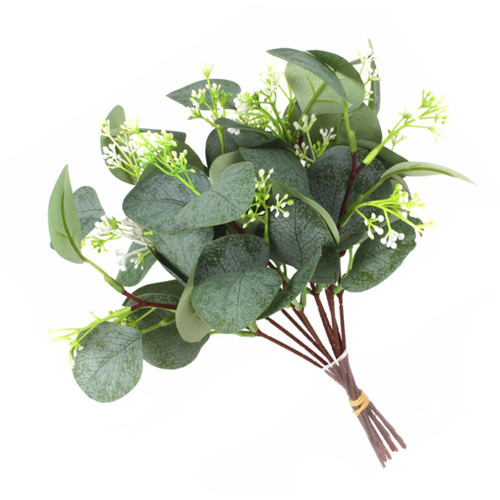 Ciieeo 12pcs Simulated Eucalyptus Leaves Eucalyptus Tree Leaves Artificial Gum Leaves Eucalyptus Plant Pick Home Decorations Real Touch Green Leaf Faux Greenery Plastic Fake Plant Branch