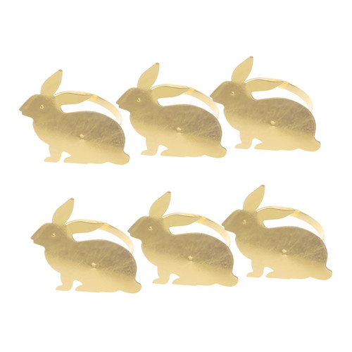 MAGICLULU 6pcs Rabbit Napkin Rings Vintage Decor Serviette Buckles Easter Table Adornments Easter Bunny Napkin Ring Rabbit Shaped Napkin Ring Zinc Alloy Accessories Banquet Animal