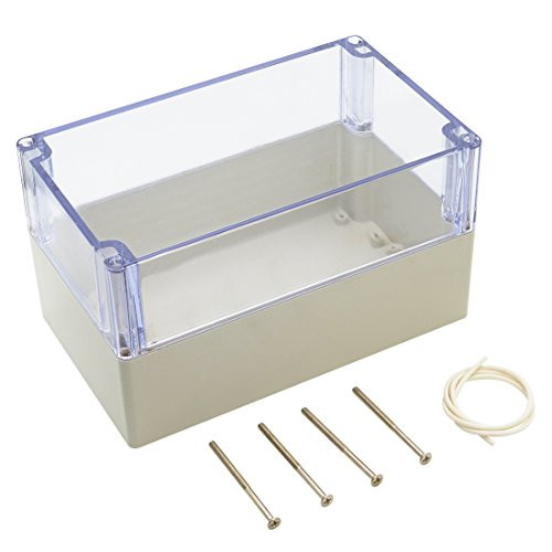 LeMotech ABS Plastic Junction Box, Dustproof Waterproof IP65 Electrical Box - Universal Project Enclosure Grey, with PC Transparent/Clear Cover 7.9"x4.7"x4.4"(200mmx120mmx113mm)