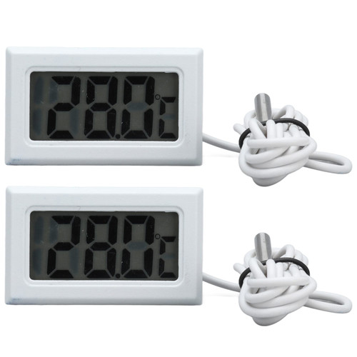 LANTRO JS 2-Pack Digital Thermometer with Probe,Fast 2s Refresh, Electronic Temperature Meter,White