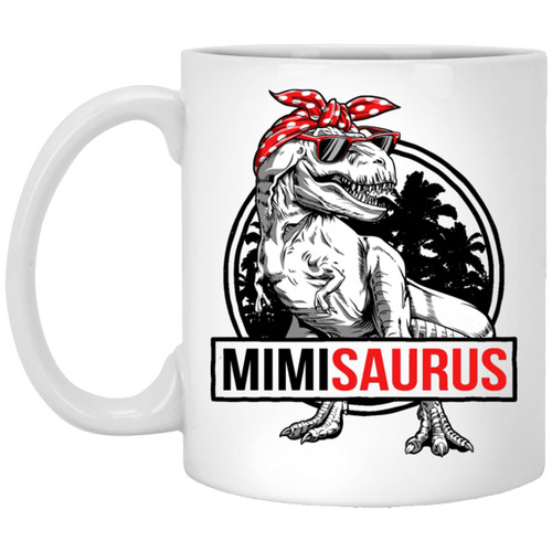 Mimi Mug - Mimisaurus T Rex Dinosaur Funny Mimi Saurus Family Matching Cup For Mother's Day/Father's Day - Family Coffee Mug 11oz