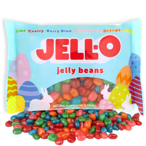 JELL-O Easter Jelly Beans, Bulk Fruit Flavored Candies, Egg Hunt Fillers, 12 Ounces