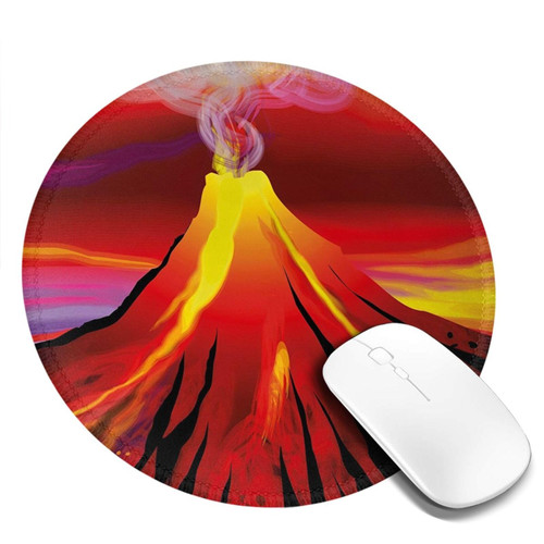 Mouse Pad Volcano Mouse Pads for Desk with Non-Slip Rubber Base Office Computer Round Mousepad Mouse Mat for Home Office Desk Accessories