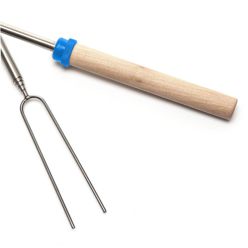Zerodeko 1 Pc Hot Dog Roasting Fork Stainless Backyard Bbq Telescoping Barbecue Fork Marshmellows Long Fork for Grilling Marshmallow Roasting Stick Sausage Skewer Barbecue Skewers