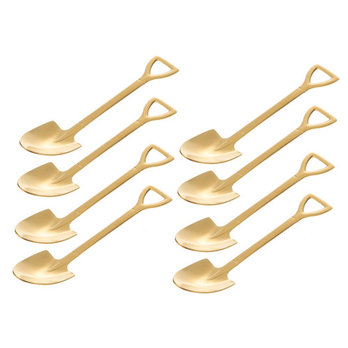 FELTECHELECTR 8pcs Spade Spoon Teaspoon Dinner Spoons Tea Spoon Stirring Spoon Cake Dessert Spoon Tea Spoons Cocktail Mixing Spoon Shovel Spoons for Desserts Cake Spoon Household Stainless Steel